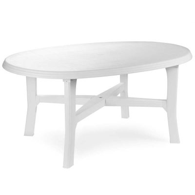 Τραπέζι κήπου Danubio από πολυπροπυλένιο σε χρώμα λευκό 165x110x72εκ.