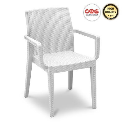 Πολυθρόνα κήπου Ocean Megapap από PP χρώμα λευκό 54x58x86εκ.