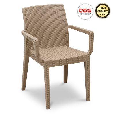 Πολυθρόνα κήπου Ocean Megapap από PP χρώμα κρεμ 54x58x86εκ.