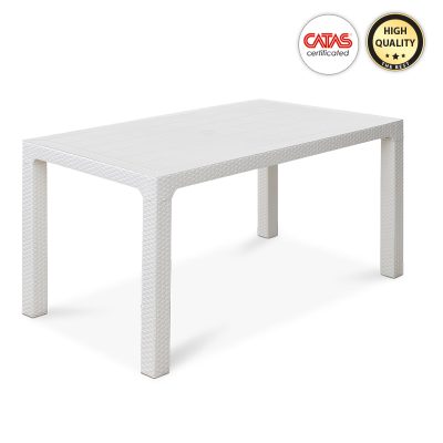 Τραπέζι κήπου Arizona Megapap από PP χρώμα λευκό 140x80x75εκ.