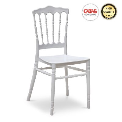 Καρέκλα Napoleon Megapap από πολυπροπυλένιο χρώμα λευκό 40x40,5x89εκ.