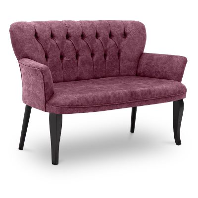 Καναπές Velma Megapap διθέσιος υφασμάτινος χρώμα μωβ 127x60x81εκ.