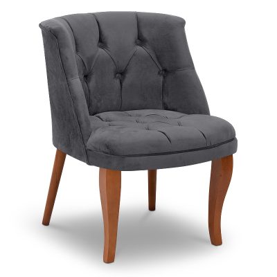 Πολυθρόνα Beatrice Megapap βελούδινη χρώμα ανθρακί 62x60x76εκ.