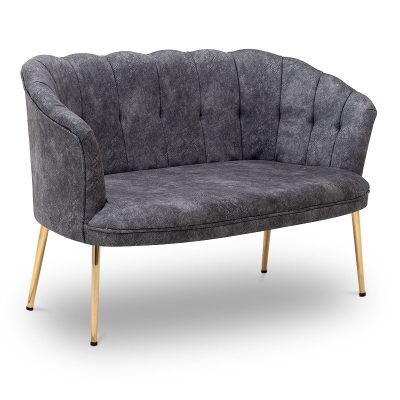 Καναπές Frederick Megapap διθέσιος υφασμάτινος χρώμα γκρι 127x64x79εκ.