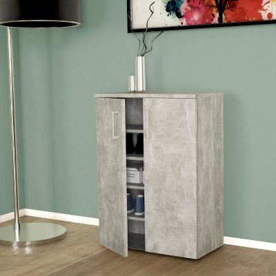 Παπουτσοθήκη μελαμίνης Vico Megapap χρώμα γκρι σκυροδέματος 60x33x81εκ.