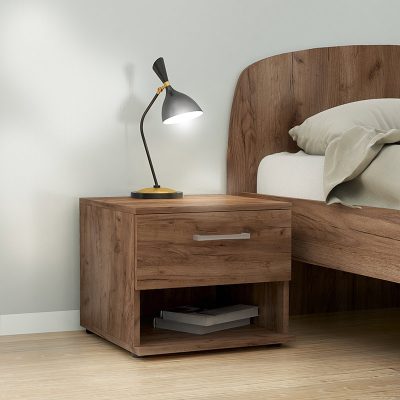 Κομοδίνο μελαμίνης Renato Megapap χρώμα ανοιχτό καρυδί 44x35x43εκ.