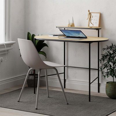 Γραφείο εργασίας Loub Megapap από μελαμίνη χρώμα φυσικό οξιάς 100x54x85εκ