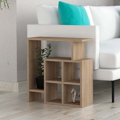 Τραπεζάκι βοηθητικό Mondri Megapap μελαμίνης χρώμα φυσικό οξιάς 55x20x57εκ.