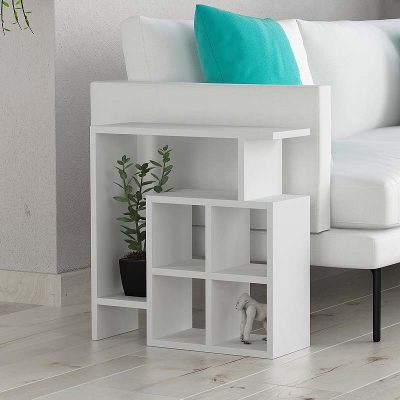 Τραπεζάκι βοηθητικό Mondri Megapap μελαμίνης χρώμα λευκό 55x20x57εκ.