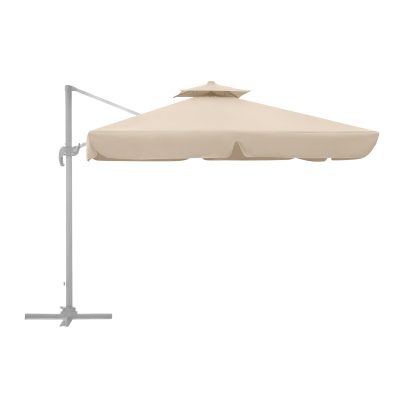 Ομπρέλα κρεμαστή επαγγελματική Pearl Megapap τηλεσκοπική αλουμινίου χρώμα εκρού 3x3m.