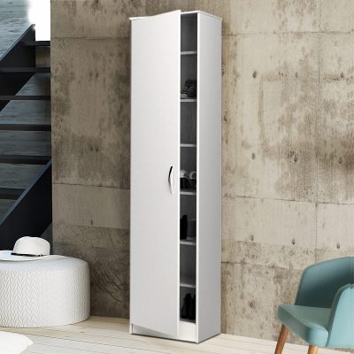 Παπουτσοθήκη μελαμίνης Terzo Megapap 14 ζευγών χρώμα λευκό 45x33x192εκ.