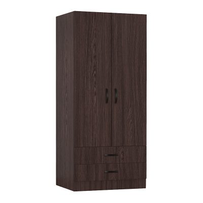 Ντουλάπα ρούχων Regina Megapap δίφυλλη από μελαμίνη χρώμα wenge 80x51,5x181εκ.