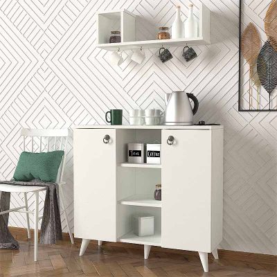 Έπιπλο κουζίνας Seddra Megapap από μελαμίνη χρώμα λευκό 90x31,7x84,6εκ.