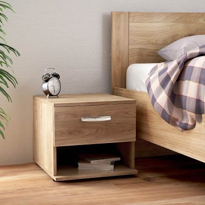 Κομοδίνο μελαμίνης Renato Megapap χρώμα honey oak 44x35x43εκ.